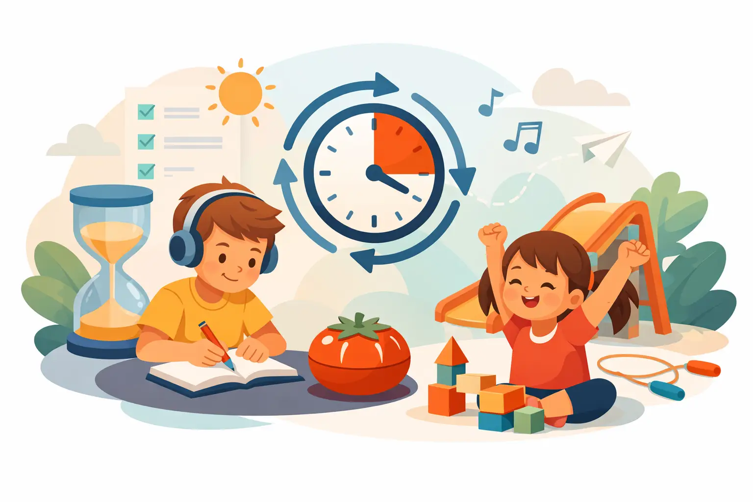 बच्चों के लिए अनुकूलित पोमोडोरो तकनीक